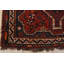 Tapis rouge rétro en laine noué à la main 3 pi 4 po x 9 pi 7 po Tribal Vintage
