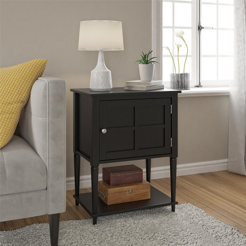 Alferetta 55.9cm Solid Wood Sideboard, Black