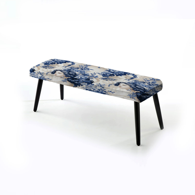 Hodgkinson - Banc rembourré floral noir