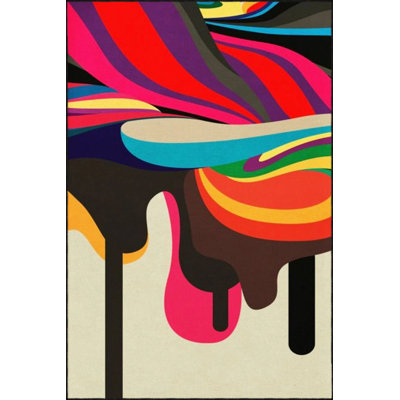 Layered Multicolored Dyed Patterned Woven Base Washable Carpet