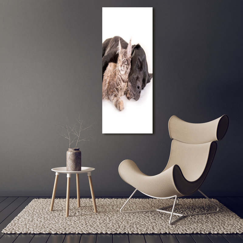 Dog And Cat - Wrapped Canvas Print