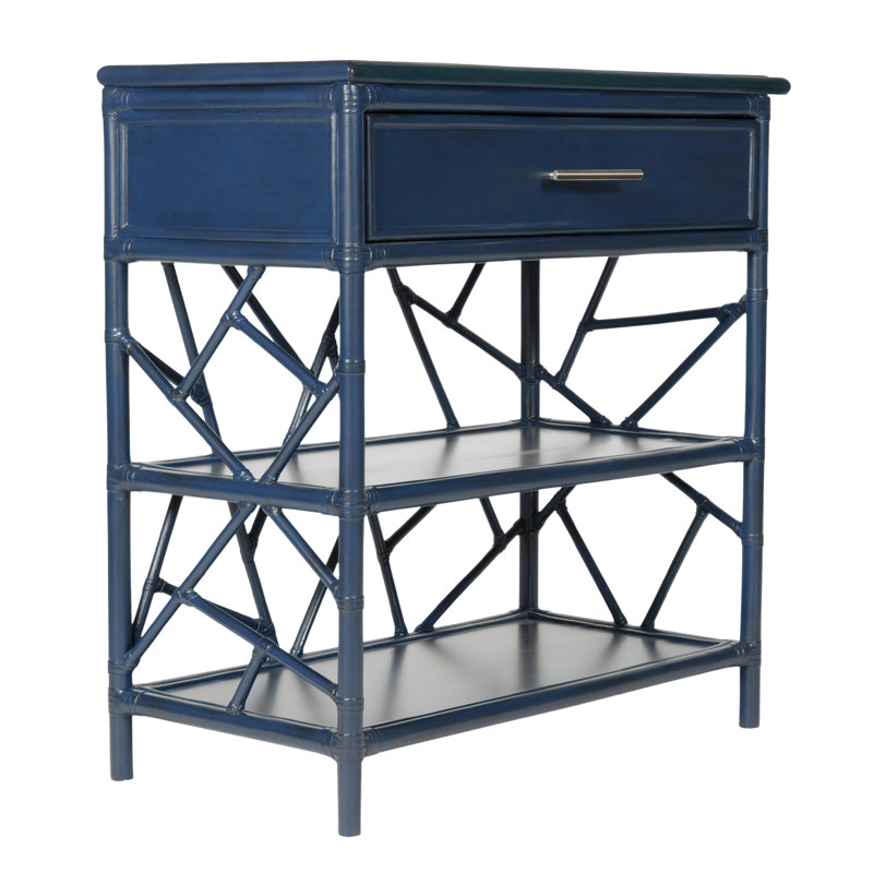 End Table with Storage, Navy