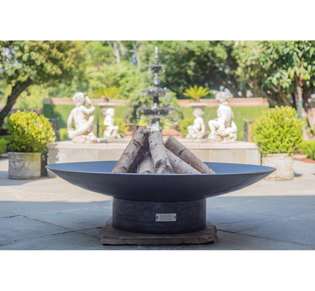 Hartlepool Round Steel Wood Burning Fire Pit 17 Stories