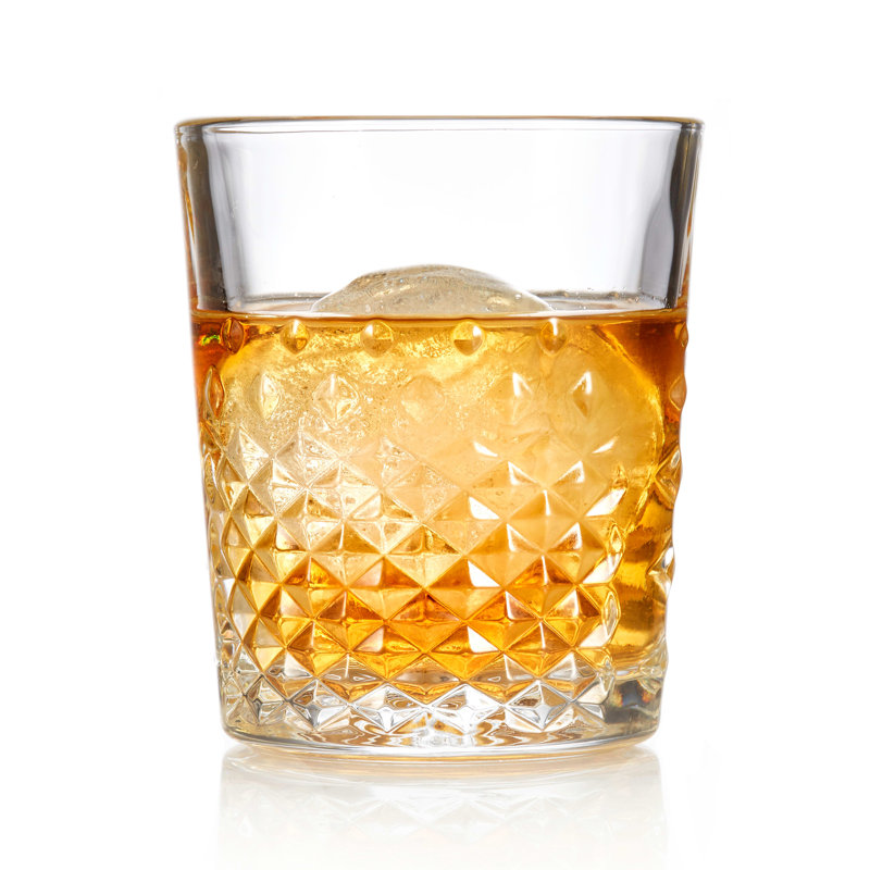 Libbey 12 oz Clear Faceted Glass Double Old Fashioned Set