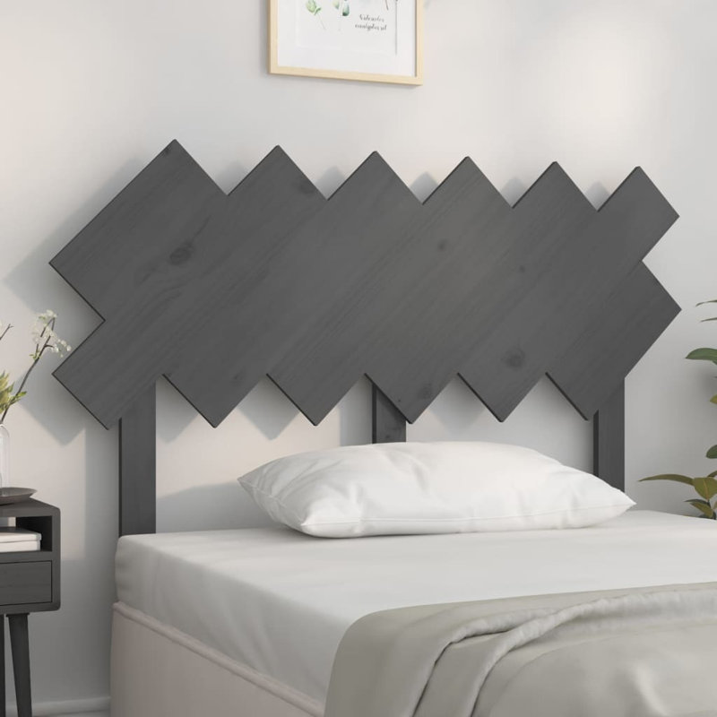 Leangelo Solid Wood Panel Headboard, 122.5 x 80.5 cm, Grey