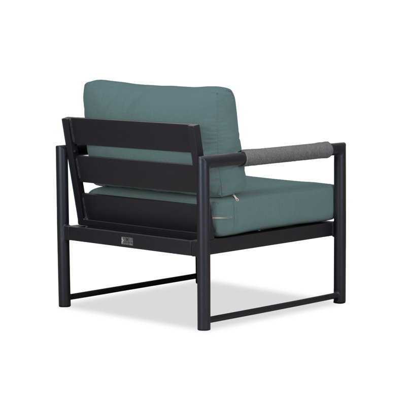 Alto Outdoor Lounge Chair, Canvas Charcoal Sunbrella® Canvas, Black