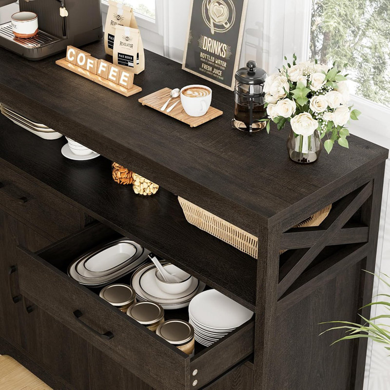Buffet avec tiroirs et tablettes Modern Farmhouse