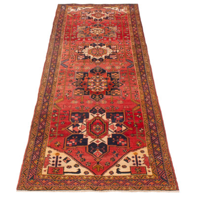 One-of-a-Kind 3'10" X 11'0" 1990s Runner Wool Area Rug