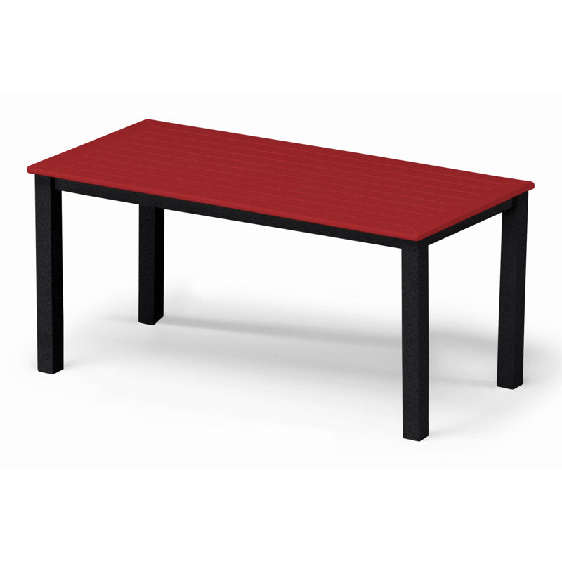 Robinett Rectangular Metal Outdoor Coffee Table , 42'' in. W 21'' in. D, Kona Brown, Beachwood P40