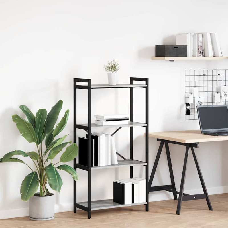 Steel Bookcase, (4 Shelves) 118cm H x 60cm W x 30cm D, Grey