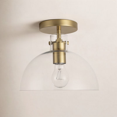 Martins Single Light Glass Semi Flush Mount