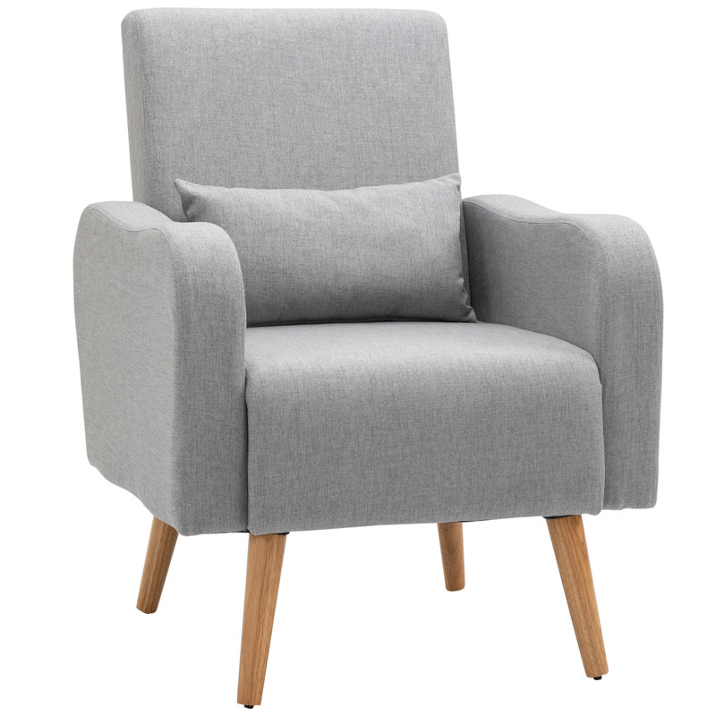 Yaritza Upholstered Accent Chair, Grey Polyester