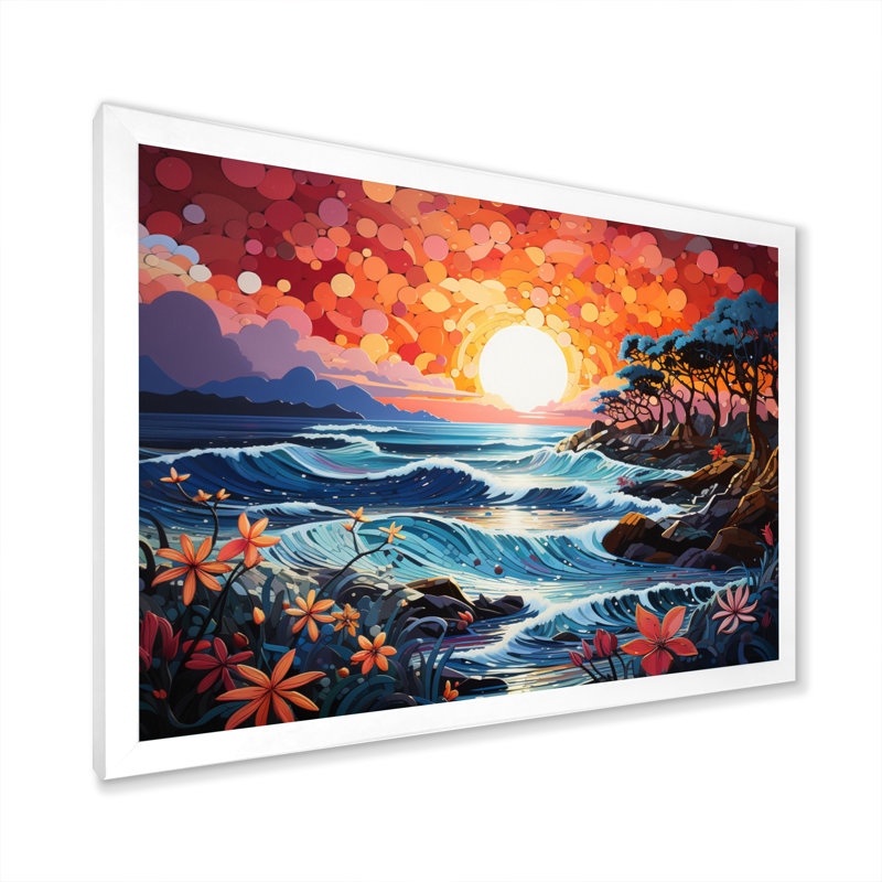 Beach Tropical Vibes XXI - Imprimé, Cadre simple blanc, H 12 po x l 20 po x P 1 po