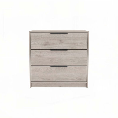 Commode 3 tiroirs Kaia, plateau supérieur - gris clair
