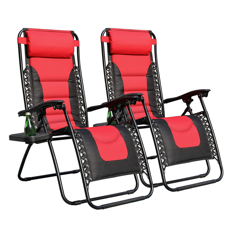 Chaise inclinable zéro gravité avec coussin, Rouge