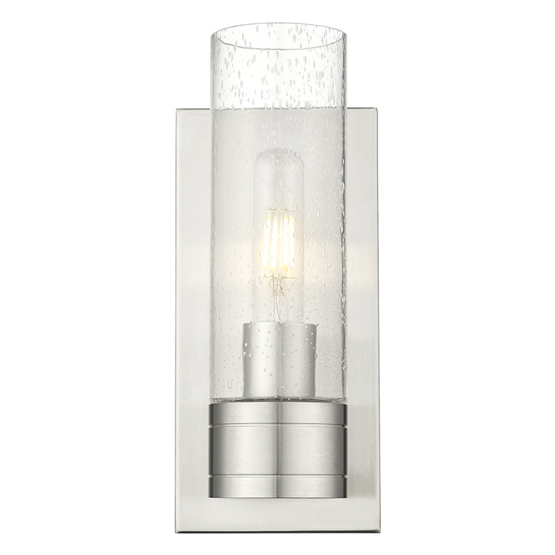 Applique murale 1 lumière 5 po avec abat-jour H 8 po Ballston - Cofield, Nickel satiné, Gris fumée clair