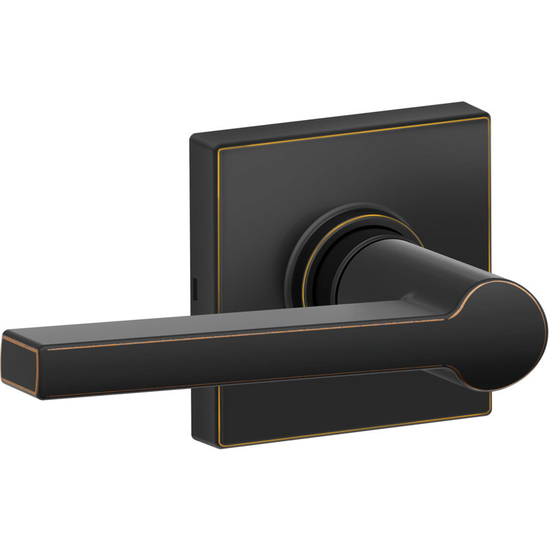 Levier de solstice J Series et serrure de garde-robe avec garniture Collins, Bronze vieilli