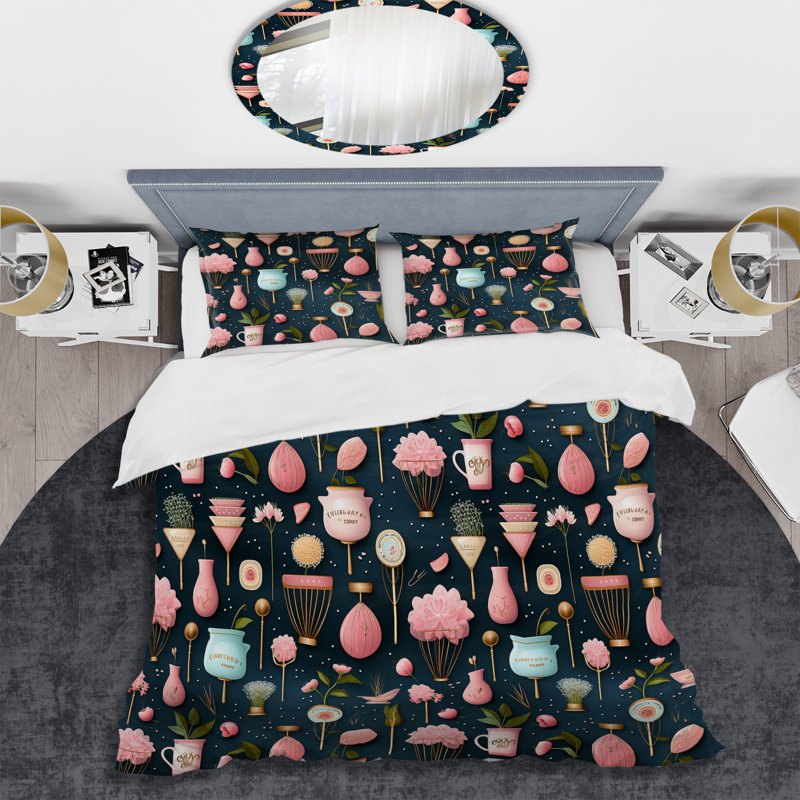 Ensemble de housse de couette Aydrien, Housse de couette pour grand lit et 2 taies décor