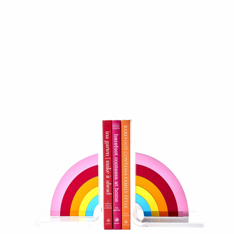 Serre-livres arc-en-ciel en acrylique