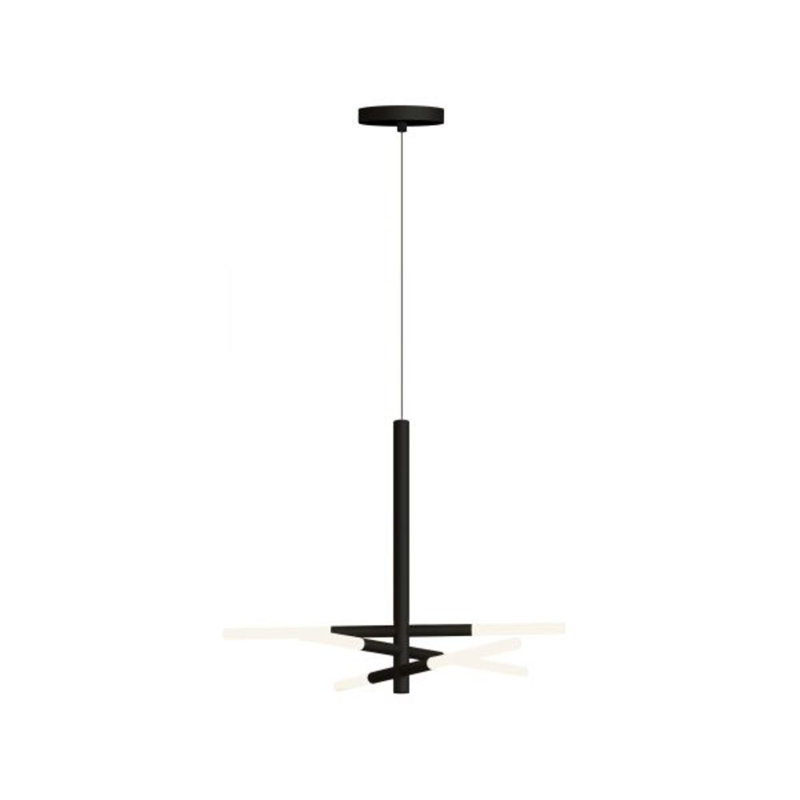 Bianca Suspension Lamp, Matt Black Silk Lacquered