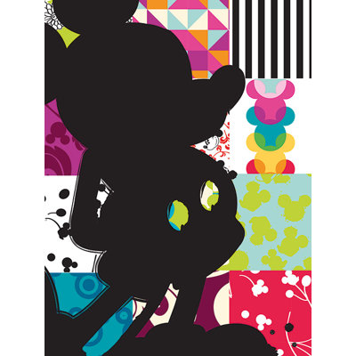 Mickey Mouse Patchwork Silhouette' Graphic Art Print on Wrapped Canvas