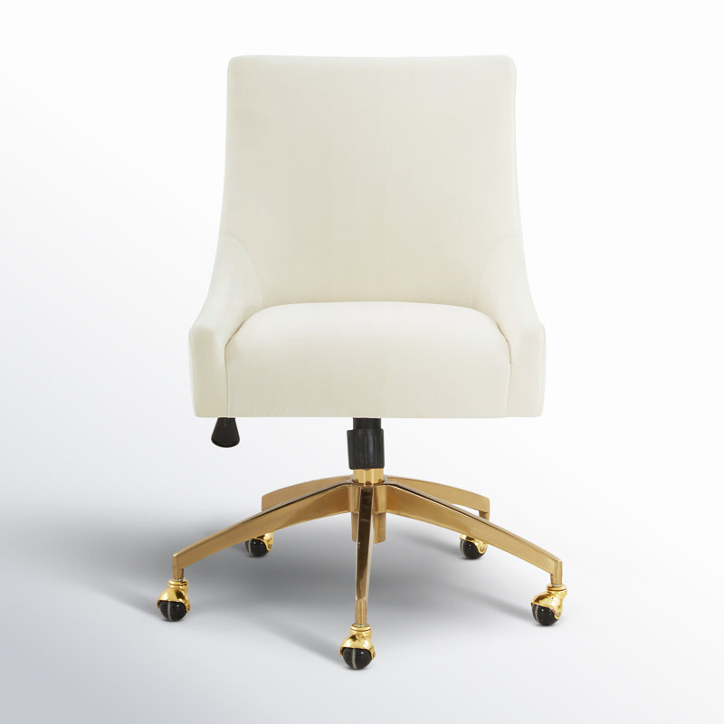 Orna Polyester Task Chair, Cream, Gold