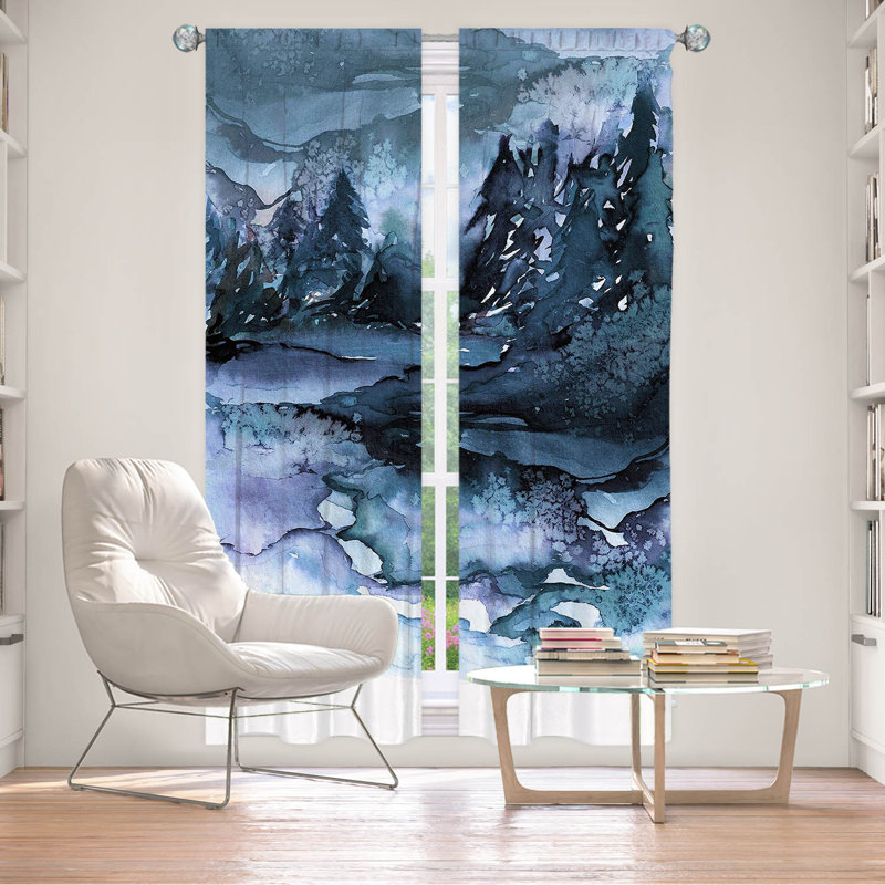 Room Darkening Curtain Pair, 20" W x 61" L, Blue