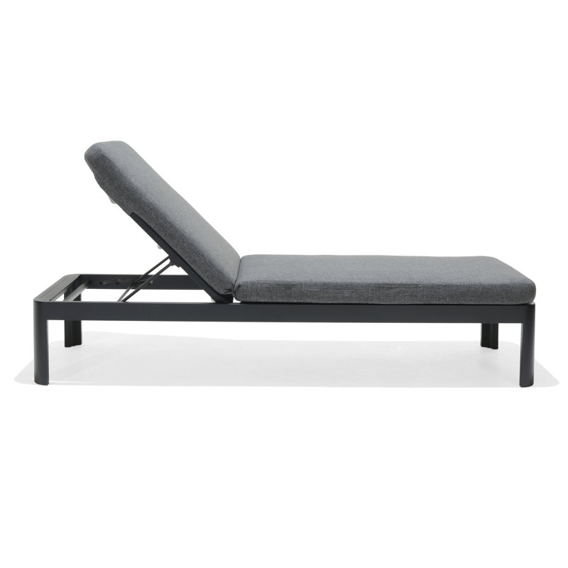 LifestyleGarden Moorea Aluminum Outdoor Patio Coral Sand Lounger, Gray, Gray