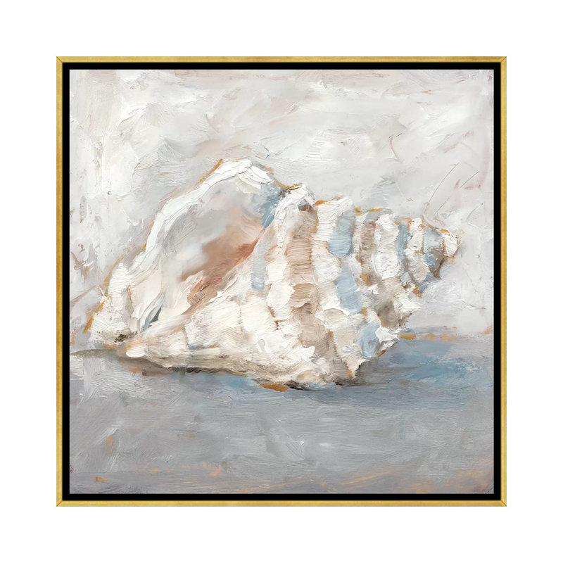 « Blue Shell Study II » par Ethan Harper, reproduction d’art, Pas de tapis, H 37 po x l 37 po x P 1,5 po, Toile encadrée d'or