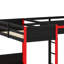 Lit superposé triple Gaming avec bureau, éclairage à DEL et tablettes de rangement, structure de lit superposé simple en L avec 3 lits