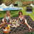 10x14 Ft Large Outdoor Plastic Straw Rug, Vintage Trellis Reversible Waterproof Patio Floor Mat, Black Brown Foldable Area Rug for RV Beach Porch Camping Backyard Deck Picnic-855911202-855911211