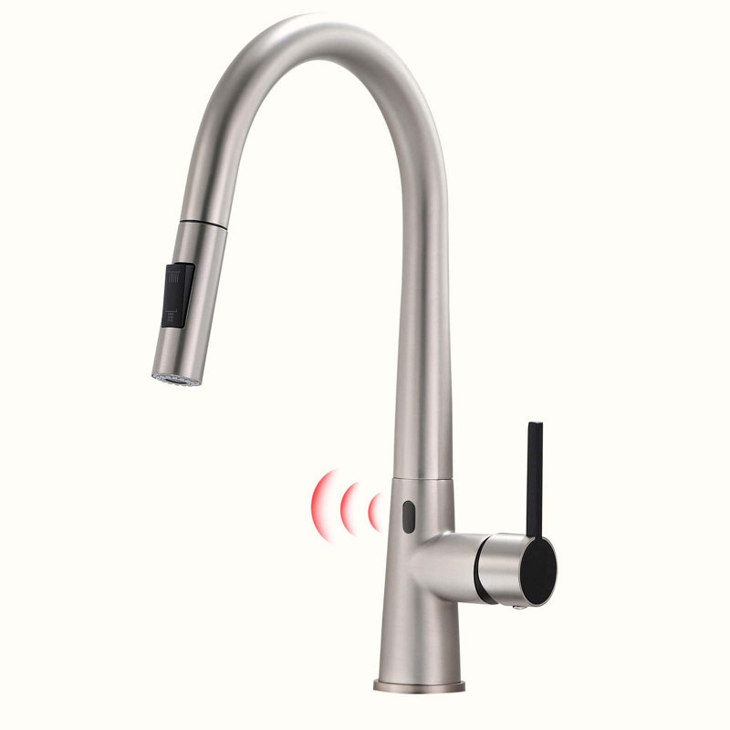 HOOSENG Pull Down Touchless Kitchen Faucet, Brushed Nickel