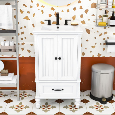 Élégant meuble-lavabo de 20 po avec rangement spacieux