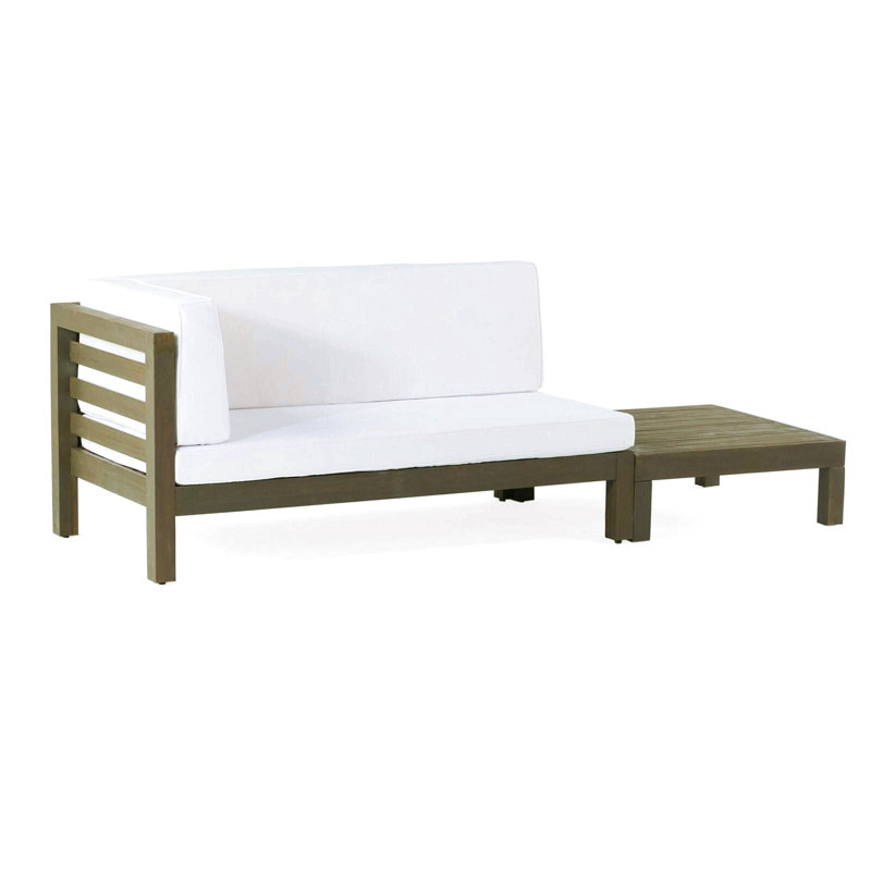 BANC D'ANGLE GAUCHE ET TABLE DE CAFÉ Oana, blanc