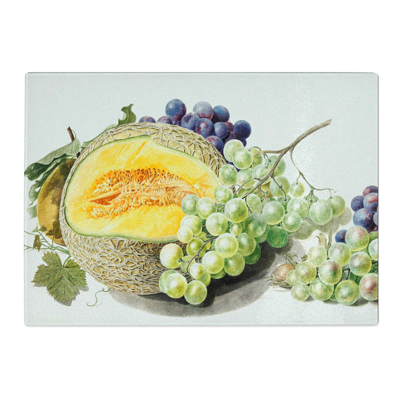 Glass Grapes & Melon by Michiel Van Huysum Chopping Board, 39 cm W x 28.5 cm L