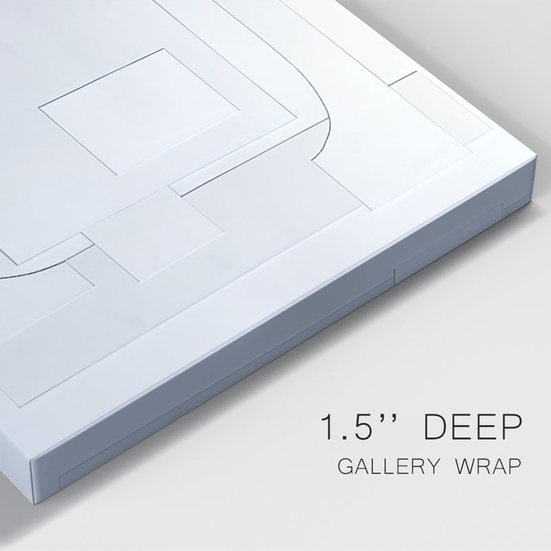 White Geometric II - Wrapped Canvas Print