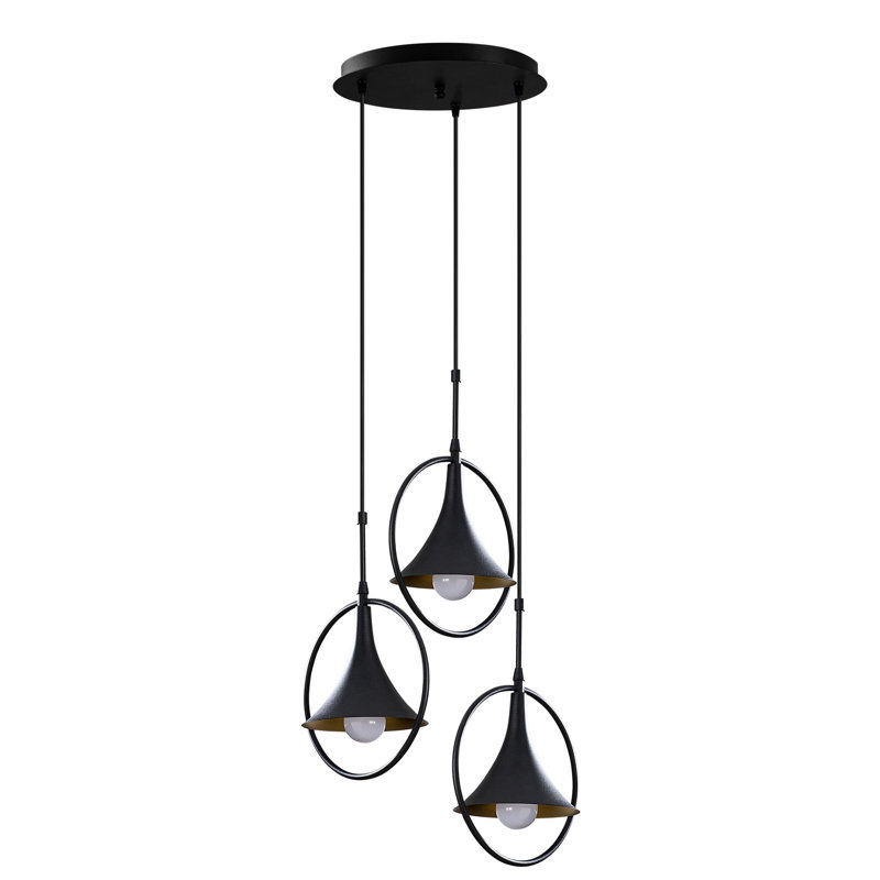Luminaire suspendu conique à 3 lumières Excalibur