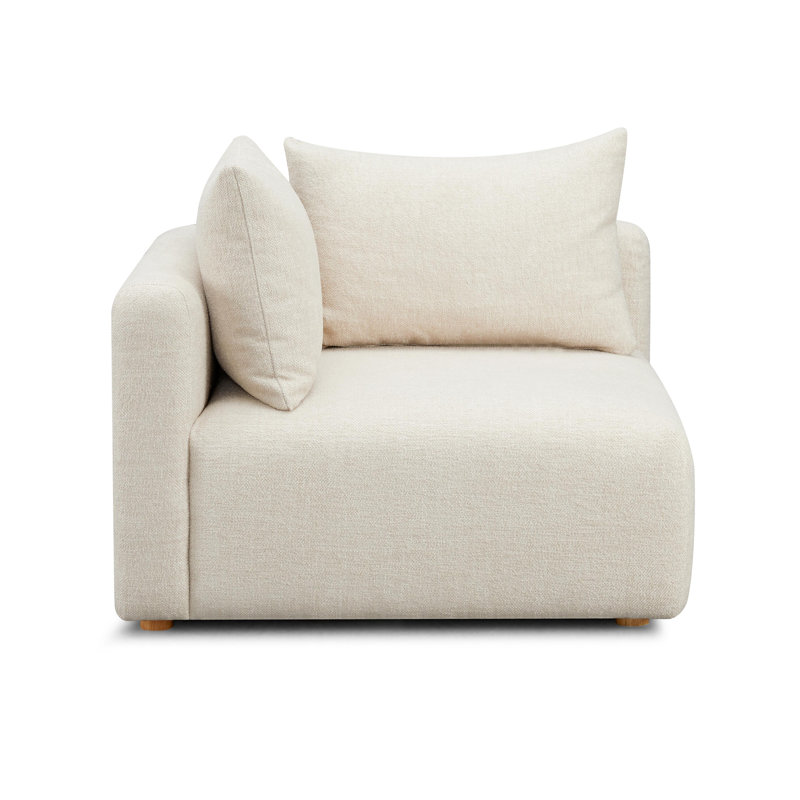 Gainsborough Cream Boucle Modular Corner Chair, Cream, Natural Wood