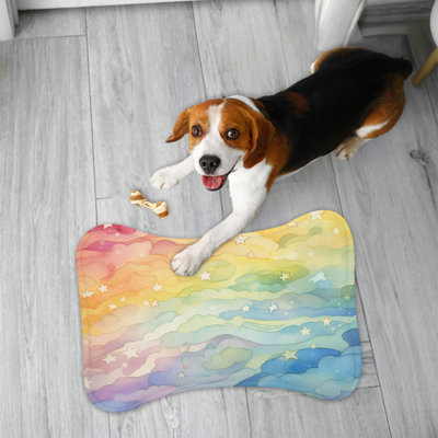 Vibrant Sky - 1 Piece Bone Shape Feeding Mat
