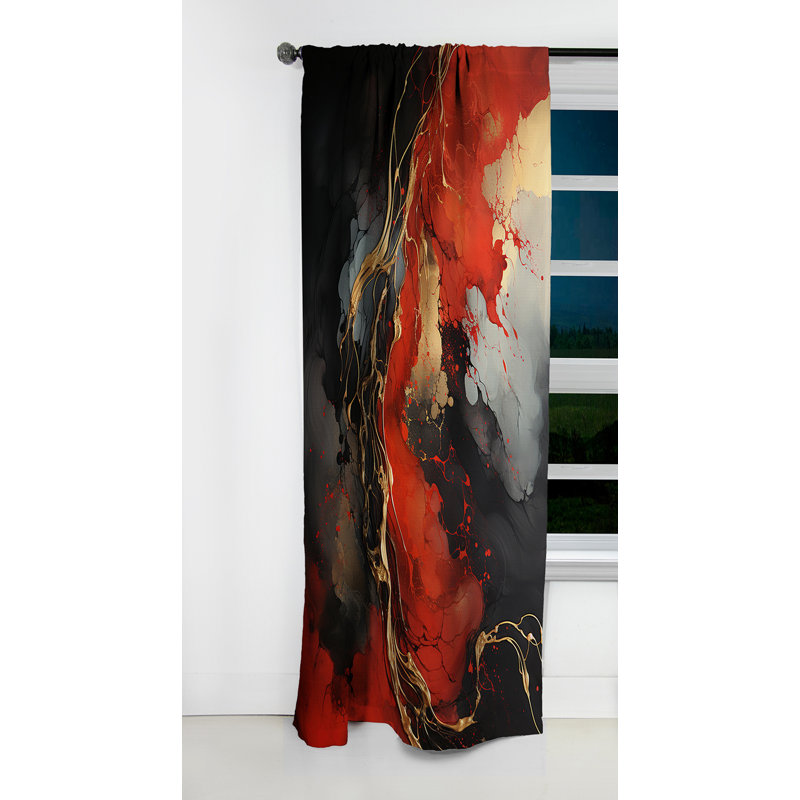Camilo - Painting Curtain - Blackout Abstract Curtain - 1 Panels, 52" W x 108" L