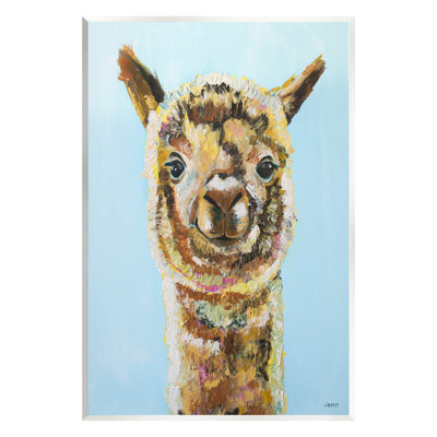 «Happy Llama Farm Animal Face», art de la giclée par Jen Seeley