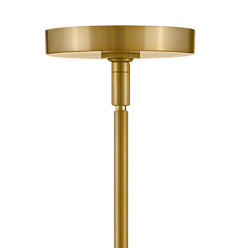Cheri Single Light Glass Steel Pendant, Lacquered Brass