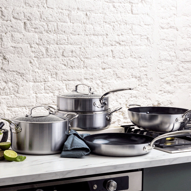 Greenpan Barcelona Evershine 3-Ply Stainless Steel 26cm/3.8 Litres Saute Pan with Lid