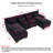 112" U Shaped Modern Chenille Sectional Sofa-1272476257