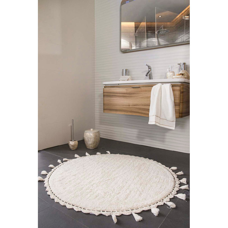Lucky Non-Slip Bath Rug, Cream