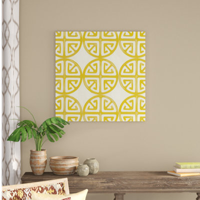 Retro Blockprint I 1 Piece Wrapped Canvas Wall Art