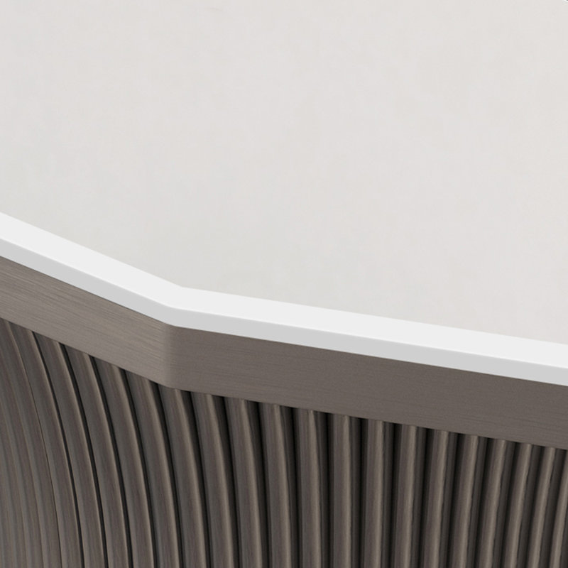 Console de style italien moderne et luxueuse, H 33,5 po x l 54,3 po x P 15 po, Gris
