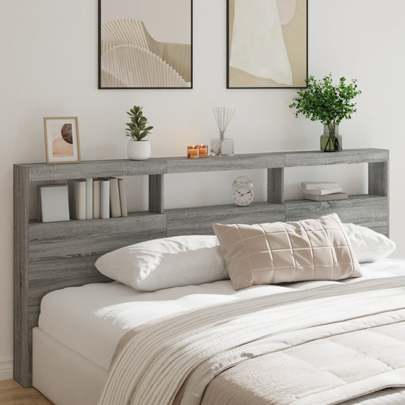 Cedria Headboard, Extra Large Double - 200 x 220 cm, Grey Sonoma