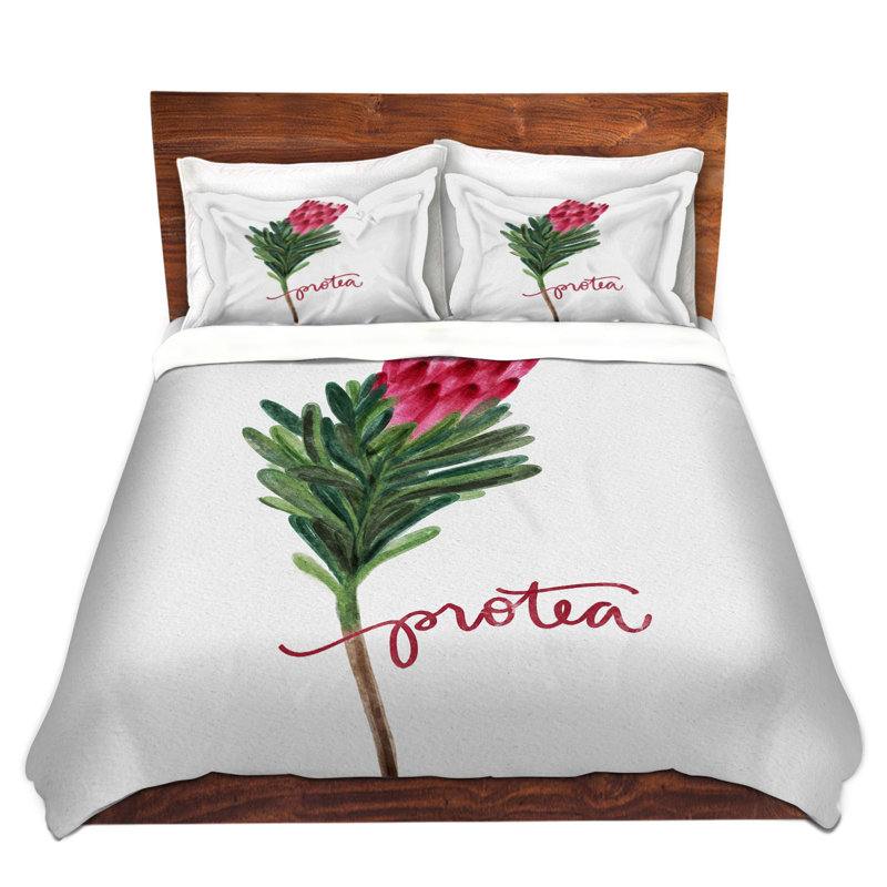 Ensemble de housse de couette en microfibre DiaNoche par Noonday Design - Protea Flower