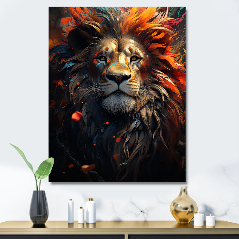 «Lion Wild Essence» sur toile, Toile tendue, H 40 po x l 30 po x P 1,5 po